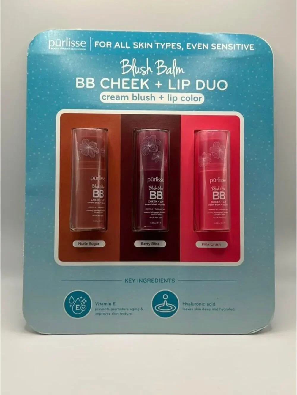 Purlisse Blush Balm BB Cream Blush + Lip 3-Piece Set